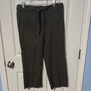 LOFT Green Cropped Ankle Pants